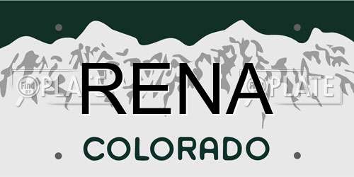 RENA Colorado License Plate