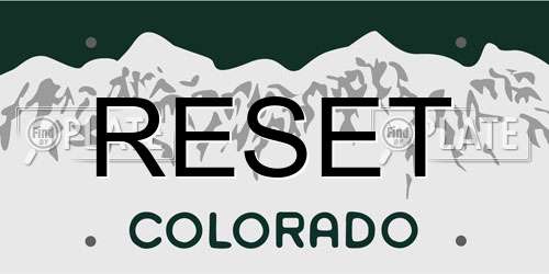 RESET Colorado License Plate
