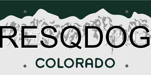 RESQDOG Colorado License Plate
