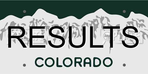 RESULTS Colorado License Plate