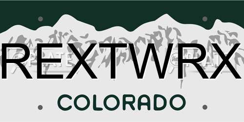 REXTWRX Colorado License Plate