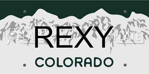 REXY Colorado License Plate