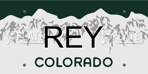 REY Colorado License Plate