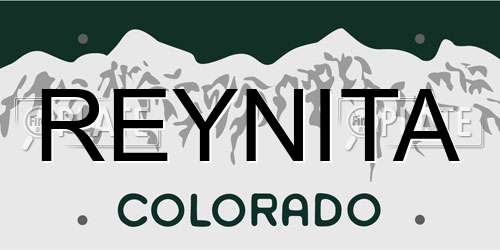 REYNITA Colorado License Plate