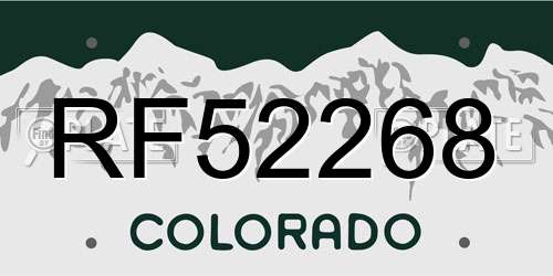 RF52268 Colorado License Plate