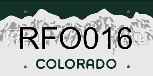 RFO016 Colorado License Plate