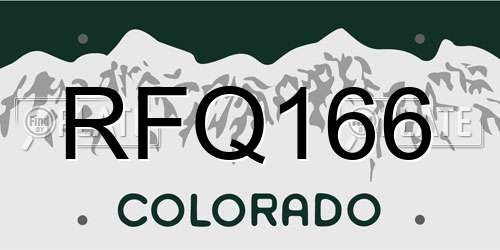 RFQ166 Colorado License Plate