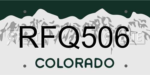 RFQ506 Colorado License Plate