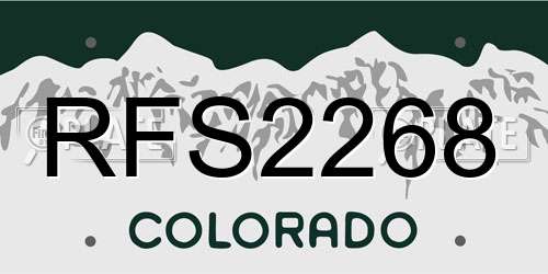 RFS2268 Colorado License Plate