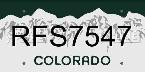 RFS7547 Colorado License Plate