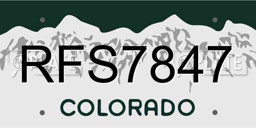 RFS7847 Colorado License Plate