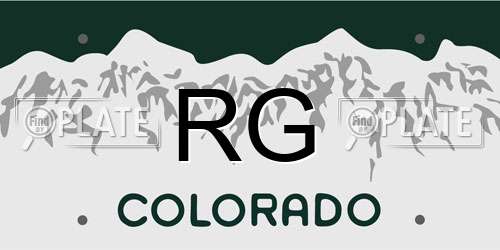 RG Colorado License Plate