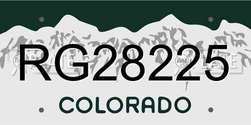 RG28225 Colorado License Plate