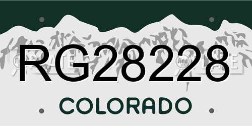 RG28228 Colorado License Plate