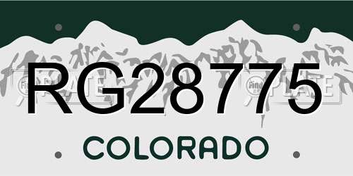 RG28775 Colorado License Plate