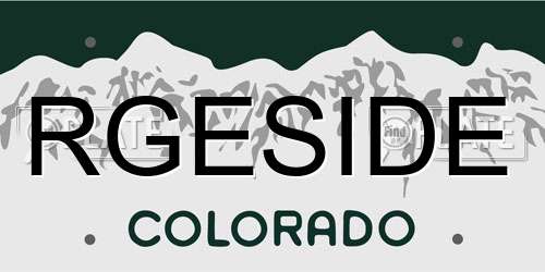 RGESIDE Colorado License Plate