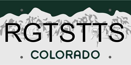 RGTSTTS Colorado License Plate