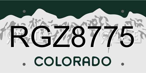 RGZ8775 Colorado License Plate