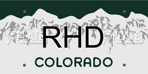 RHD Colorado License Plate