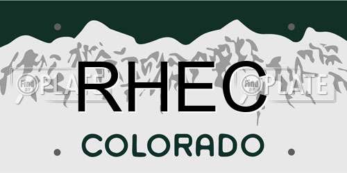 RHEC Colorado License Plate