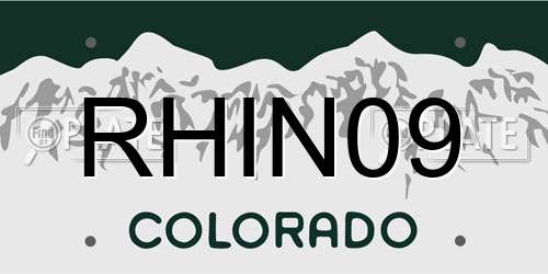 RHIN09 Colorado License Plate