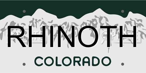 RHINOTH Colorado License Plate