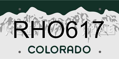 RHO617 Colorado License Plate