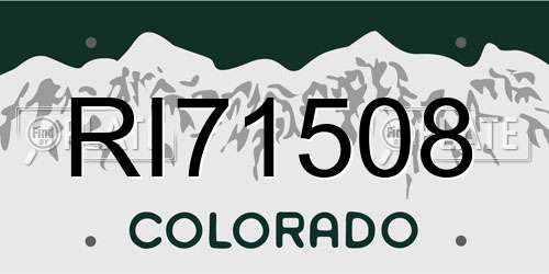 RI71508 Colorado License Plate
