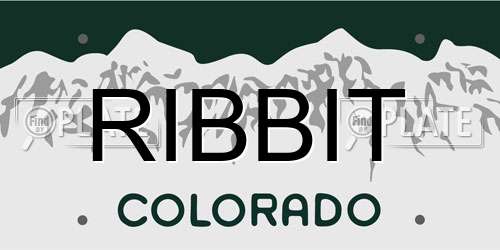 RIBBIT Colorado License Plate