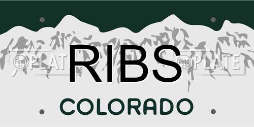 RIBS Colorado License Plate