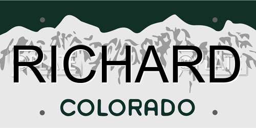 RICHARD Colorado License Plate