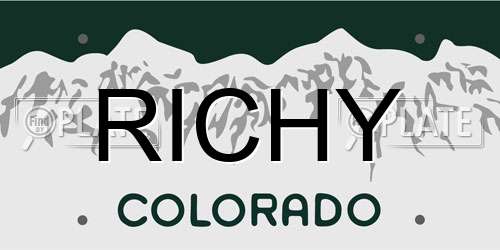 RICHY Colorado License Plate