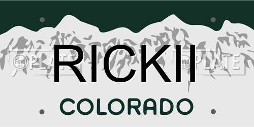 RICKII Colorado License Plate