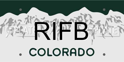 RIFB Colorado License Plate