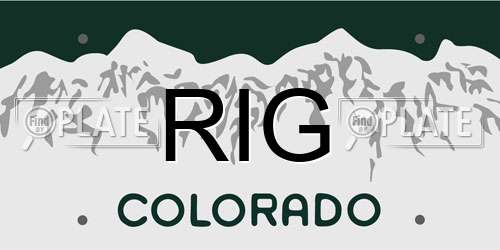 RIG Colorado License Plate