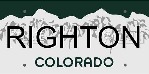 RIGHTON Colorado License Plate