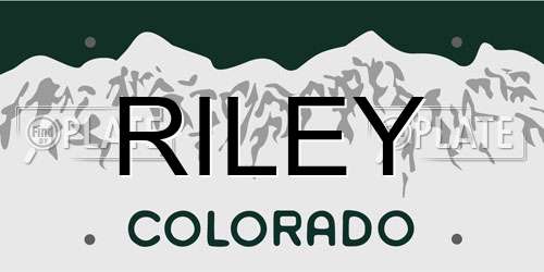 RILEY Colorado License Plate