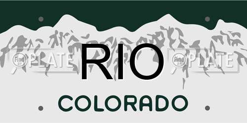 RIO Colorado License Plate