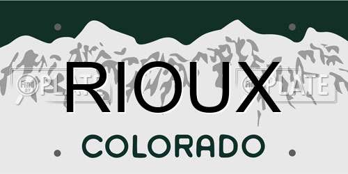 RIOUX Colorado License Plate