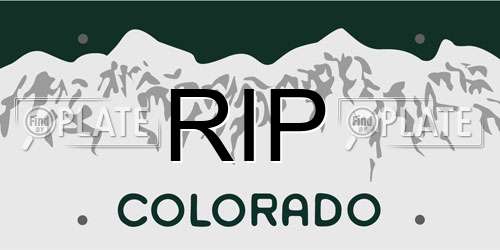 RIP Colorado License Plate