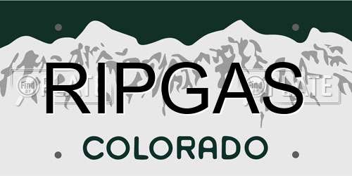 RIPGAS Colorado License Plate