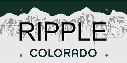 RIPPLE Colorado License Plate