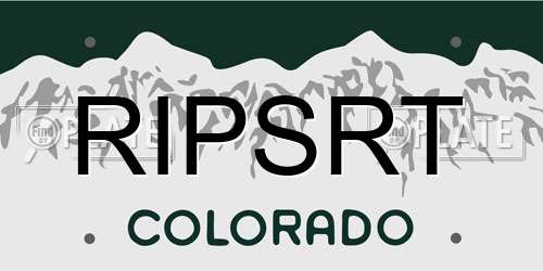 RIPSRT Colorado License Plate