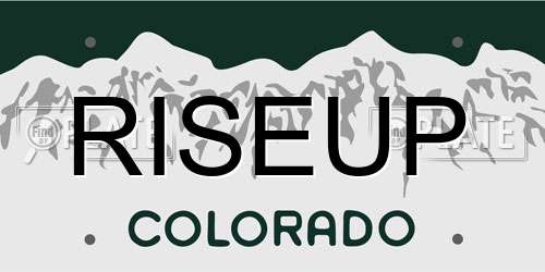 RISEUP Colorado License Plate