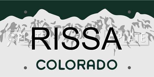 RISSA Colorado License Plate