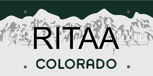 RITAA Colorado License Plate