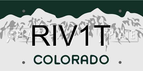 RIV1T Colorado License Plate