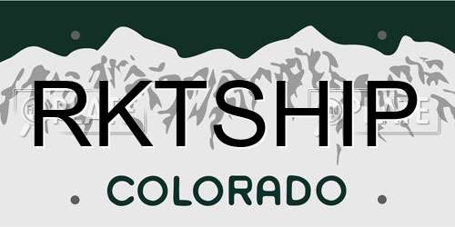 RKTSHIP Colorado License Plate