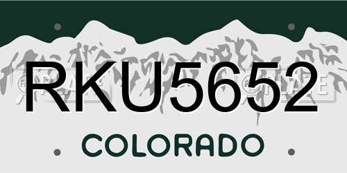 RKU5652 Colorado License Plate