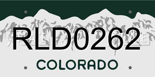 RLD0262 Colorado License Plate